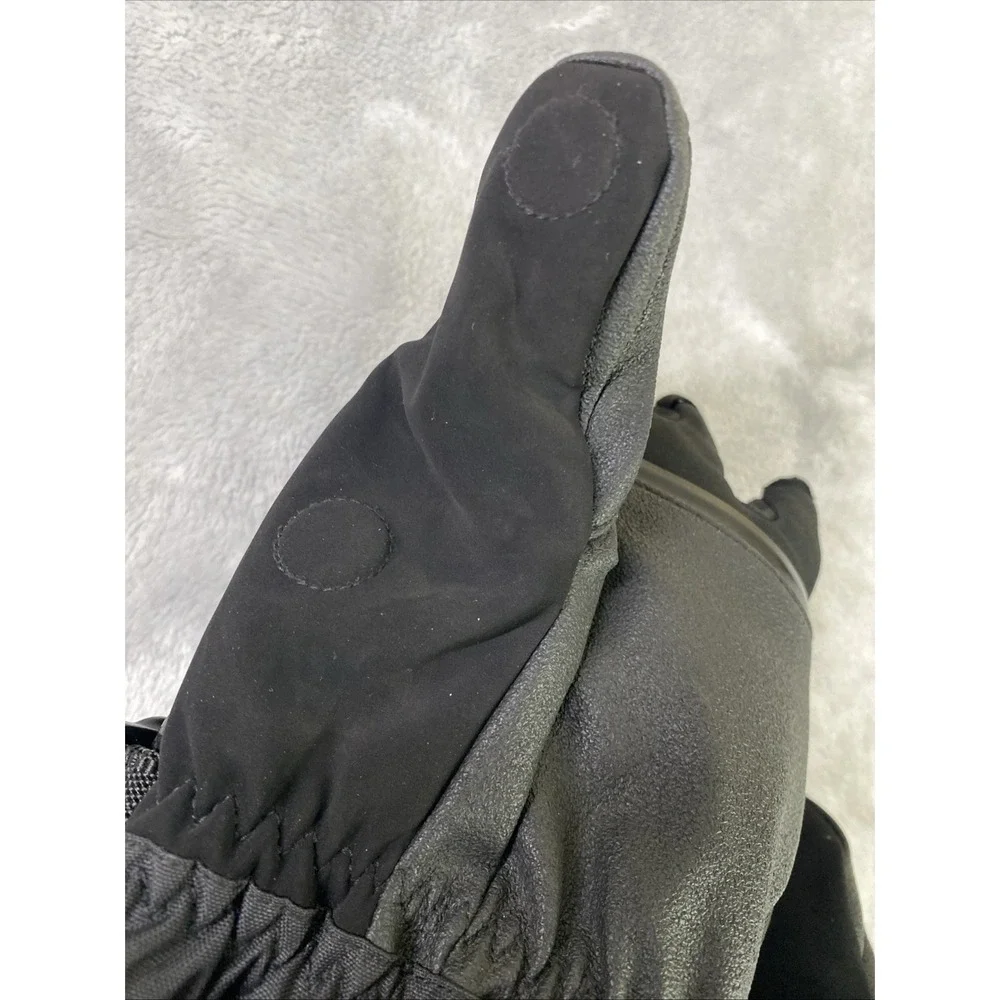 KastKing ThermoGrip Ice Fishing Mittens Mens L Black Leather Fingerless Cold